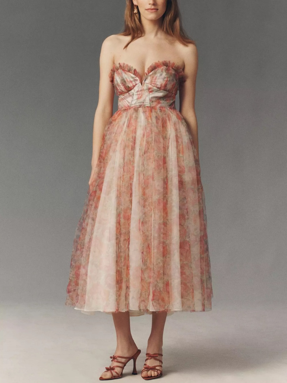 BHLDN Audrey Tulle Strapless Fit-and-Flare Maxi Dress Anthropologie NWT $398